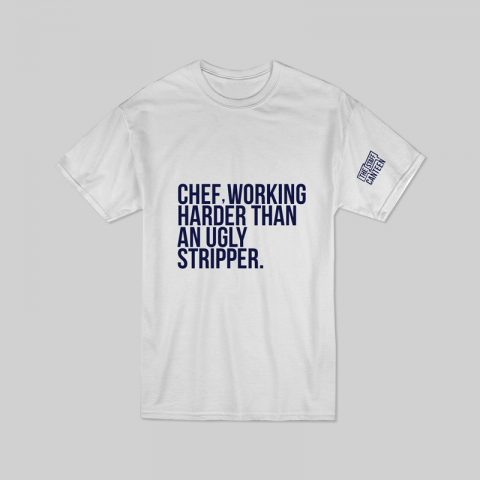 White T-shirt with Working Hard slogan