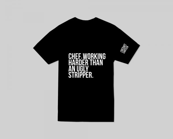 Black T-shirt with Working Hard slogan