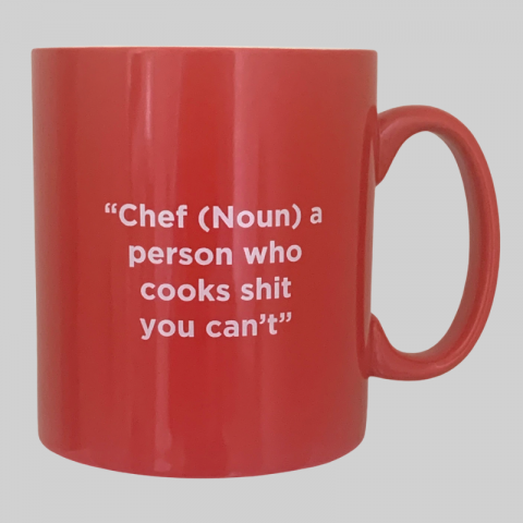 The Staff Canteen Mug with a logo